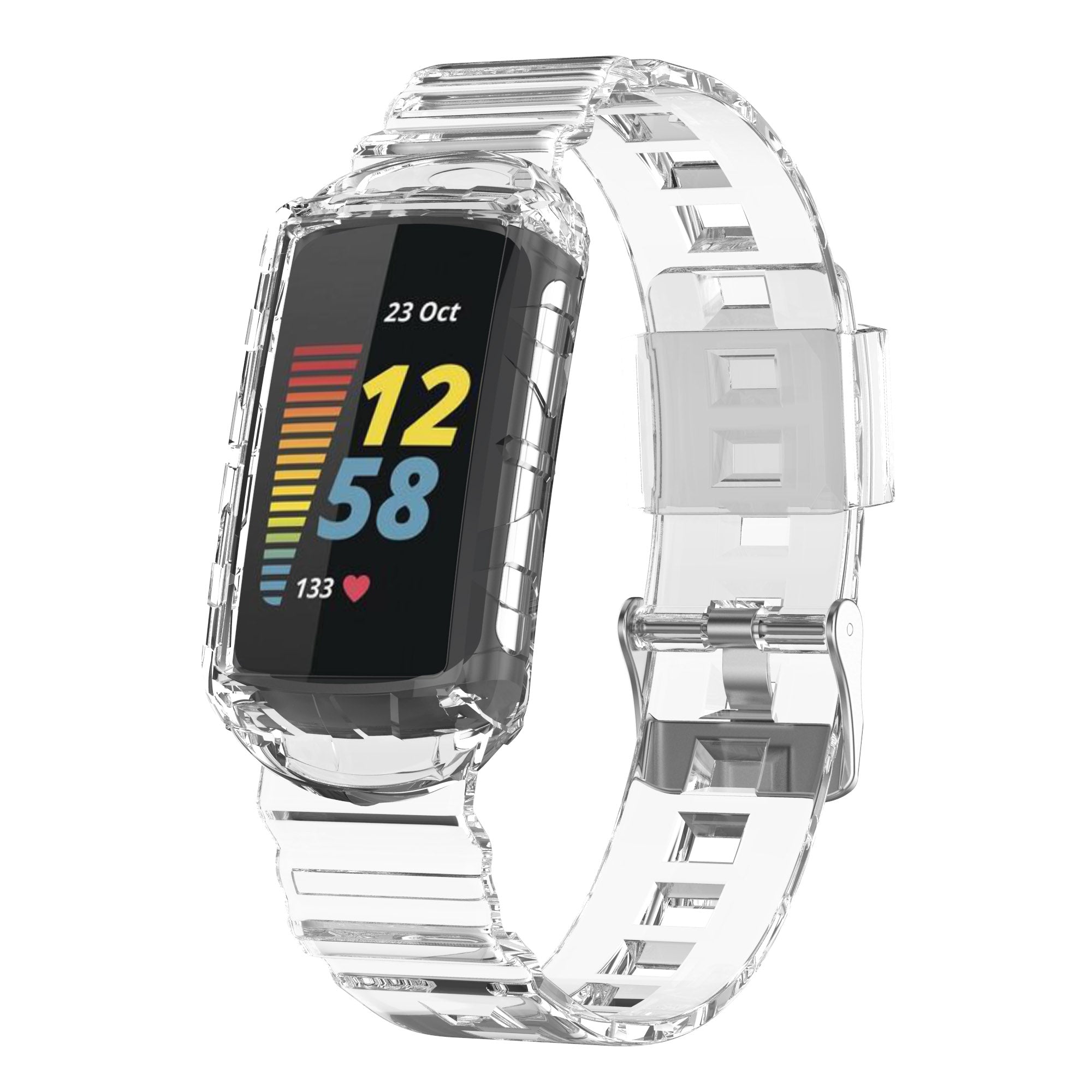 For Fitbit Charge 6 5 Silicone Watch Band Adjustable Wrist Strap with Anti-scratch Watch Case For Fitbit Charge 6 5 Silicone Watch Band Adjustable Wrist Strap with Anti-scratch Watch Case